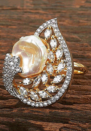American Diamond Studded Adjustable Ring