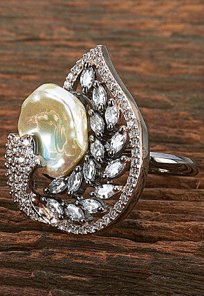 American Diamond Studded Adjustable Ring