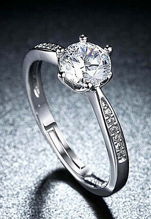 American Diamond Studded Adjustable Ring