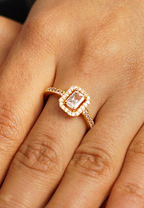 American Diamond Studded Adjustable Ring