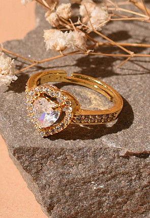 American Diamond Studded Adjustable Ring