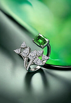 American Diamond Studded Adjustable Ring
