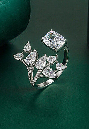 American Diamond Studded Adjustable Ring