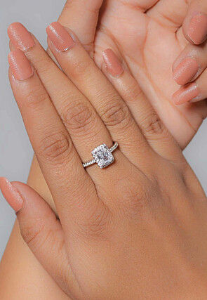 American Diamond Studded Adjustable Ring