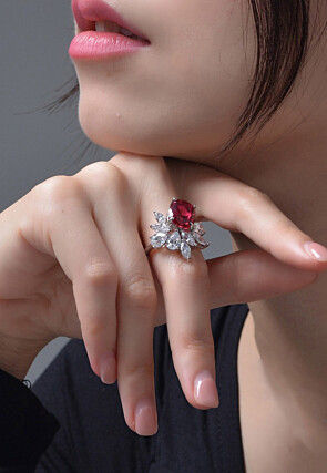 American Diamond Studded Adjustable Ring