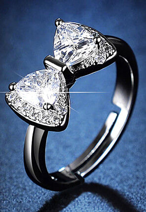 American Diamond Studded Adjustable Ring