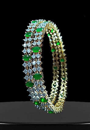 American Diamond Studded Bangle Pair