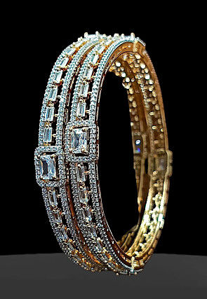 American Diamond Studded Bangle Pair