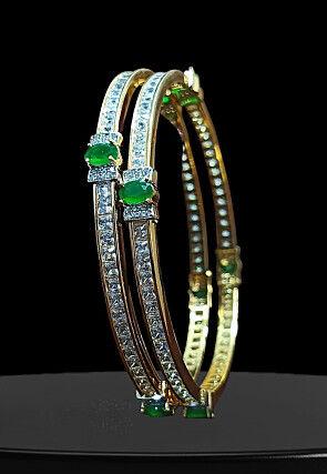 American Diamond Studded Bangle Pair
