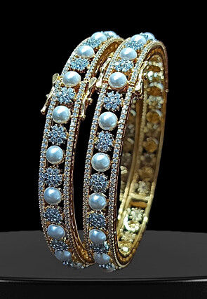 American Diamond Studded Bangle Pair
