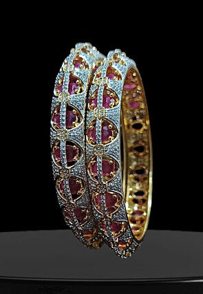 American Diamond Studded Bangle Pair