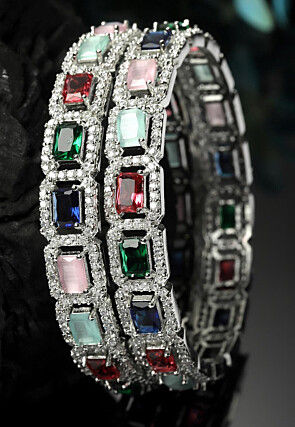 American Diamond Studded Bangle Pair