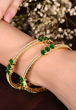 American Diamond Studded Bangle Pair