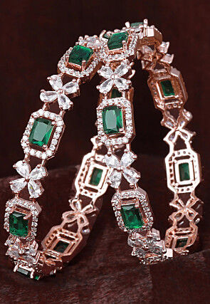American Diamond Studded Bangle Pair