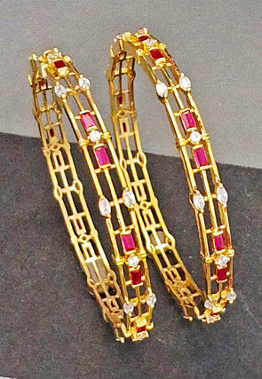 American Diamond Studded Bangle Pair