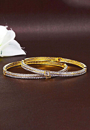 American Diamond Studded Bangle Pair