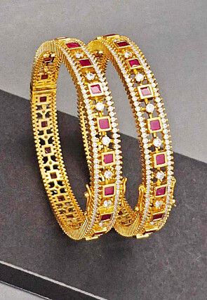American Diamond Studded Bangle Pair