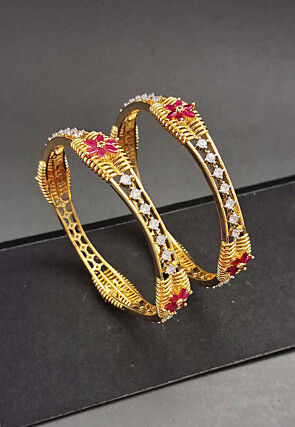 American Diamond Studded Bangle Pair