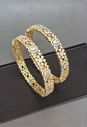 American Diamond Studded Bangle Pair