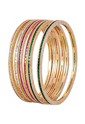 American Diamond Studded Bangle Set