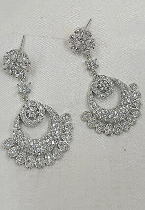 American Diamond Studded Chandbali Earrings
