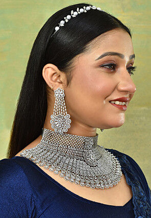 American Diamond Studded Choker Necklace Set