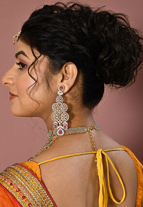 American Diamond Studded Choker Necklace Set