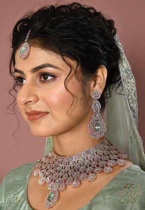 American Diamond Studded Choker Necklace Set