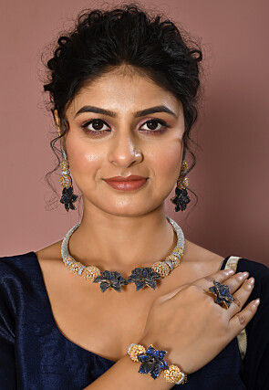 American Diamond Studded Choker Necklace Set