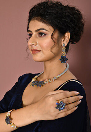 American Diamond Studded Choker Necklace Set