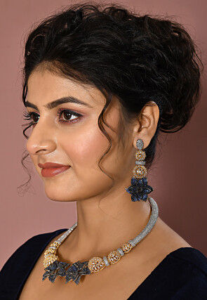 American Diamond Studded Choker Necklace Set