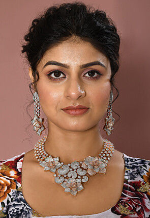 American Diamond Studded Choker Necklace Set