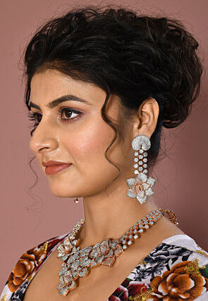 American Diamond Studded Choker Necklace Set