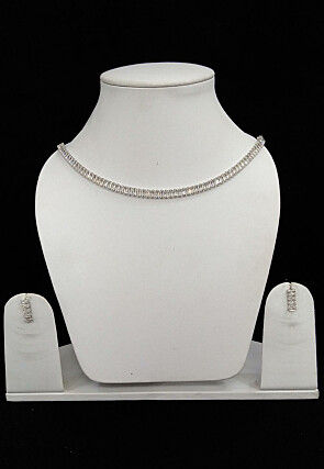 American Diamond Studded Choker Necklace Set