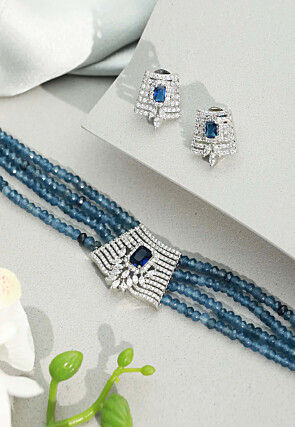 American Diamond Studded Choker Necklace Set