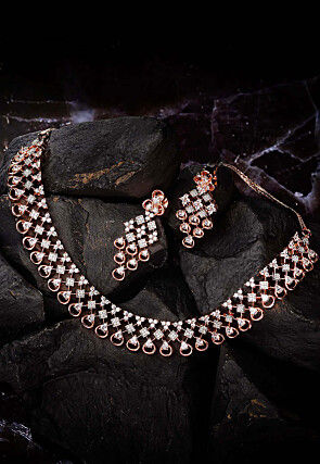 American Diamond Studded Choker Necklace Set