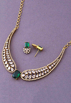 American Diamond Studded Choker Necklace Set