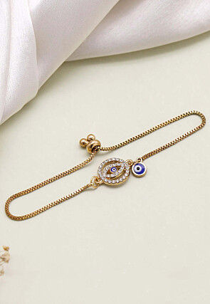 American Diamond Studded Evil Eye Adjustable Bracelet
