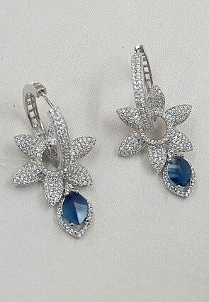 American Diamond Studded Hoop Earrings