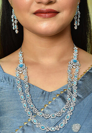 American Diamond Studded Layered Necklace Set