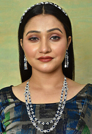 American Diamond Studded Layered Necklace Set