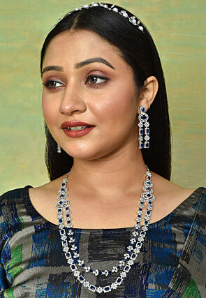 American Diamond Studded Layered Necklace Set