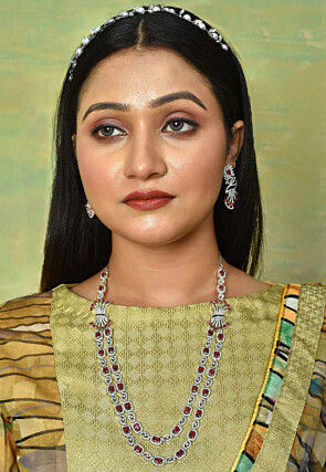 American Diamond Studded Layered Necklace Set