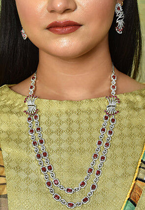 American Diamond Studded Layered Necklace Set