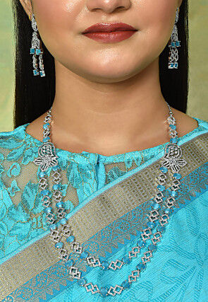 American Diamond Studded Layered Necklace Set