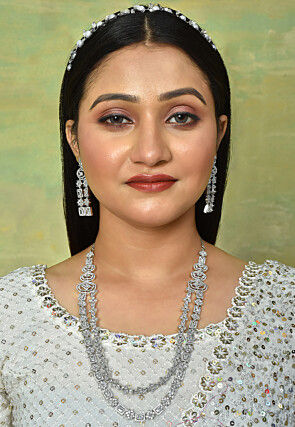 American Diamond Studded Layered Necklace Set