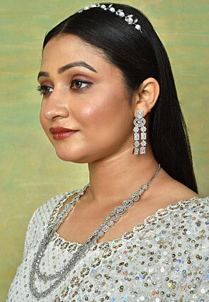 American Diamond Studded Layered Necklace Set