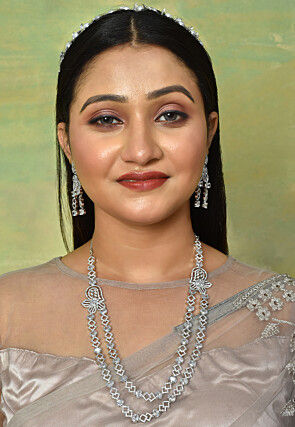 American Diamond Studded Layered Necklace Set