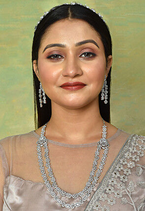 American Diamond Studded Layered Necklace Set