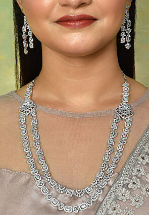 American Diamond Studded Layered Necklace Set